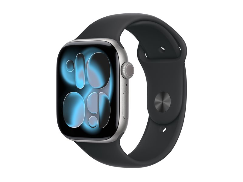 Apple Watch Series 11 (GPS) - space gray aluminum - smart watch with sport band - black - 64 GB