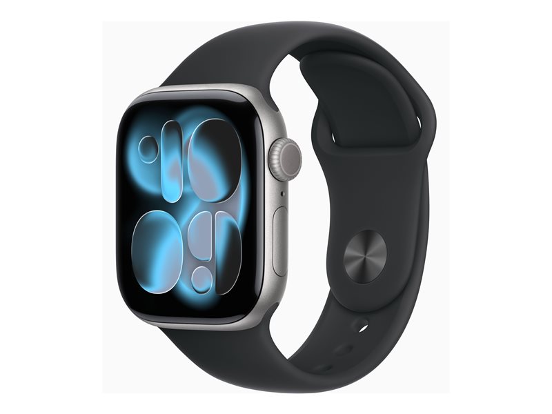 Apple Watch Series 11 (GPS) - space gray aluminum - smart watch with sport band - black - 64 GB