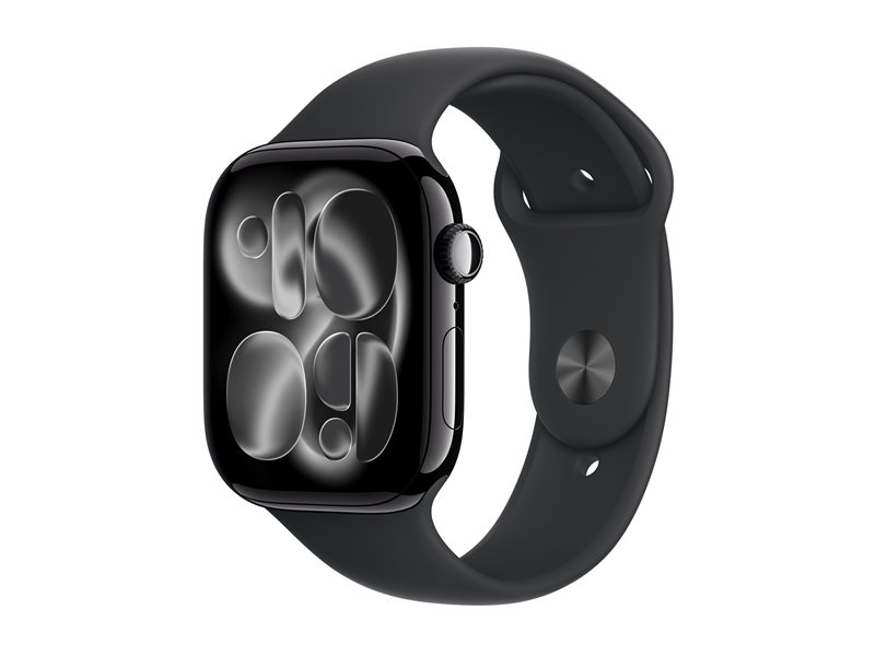Apple Watch Series 11 (GPS) - jet black aluminum - smart watch with sport band - black - 64 GB