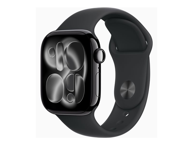 Apple Watch Series 11 (GPS) - jet black aluminum - smart watch with sport band - black - 64 GB