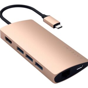 Satechi TYPE-C MULTI-PORT ADAPTER 4K WITH ETHERNET V2 - docking station - USB-C / Thunderbolt 3 - HDMI - 1GbE