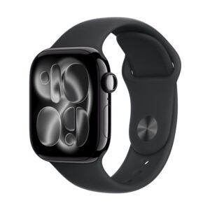 Apple Watch Series 11 (GPS) - jet black aluminum - smart watch with sport band - black - 64 GB