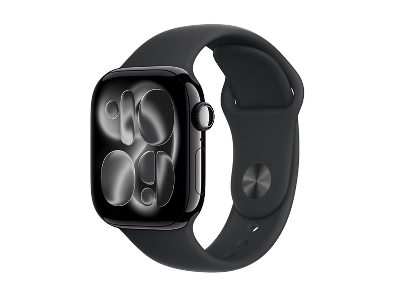 Apple Watch Series 11 (GPS) - jet black aluminum - smart watch with sport band - black - 64 GB