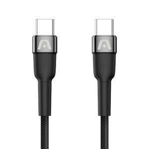ArgomTech USB-C to USB-C 100W Nylon Cable 10ft Black