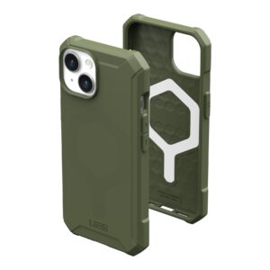 UAG Essential Armor Rugged Case for Apple iPhone 15 Plus [6.7-inch] - Essential Armor Olive Drab - Protective cover for cell phone - MagSafe compatibility - olive drab - for Apple iPhone 15 Plus
