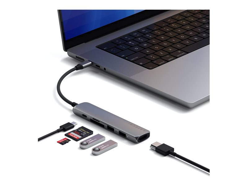 Satechi 6-in-1 - docking station - USB-C 3.2 Gen 2 - HDMI