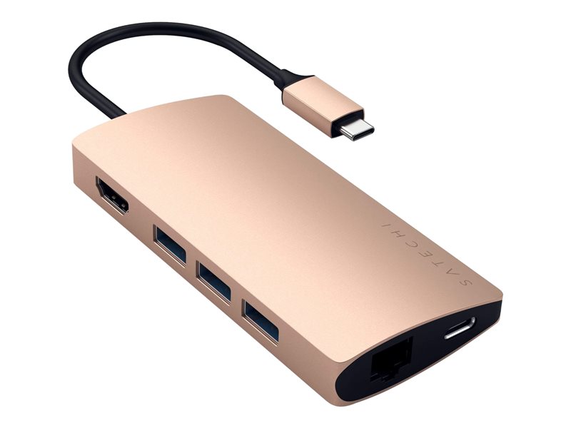 Satechi TYPE-C MULTI-PORT ADAPTER 4K WITH ETHERNET V2 – docking station – USB-C / Thunderbolt 3 – HDMI – 1GbE