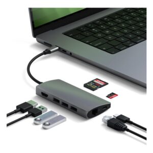 Satechi Aluminum Multi-Port Adapter V2 - docking station - USB-C - 1GbE